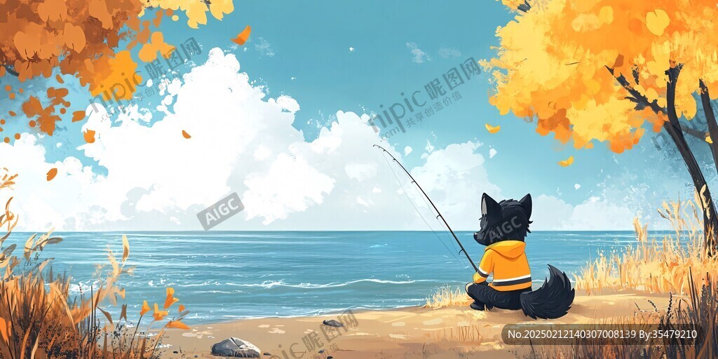秋天治愈插畫