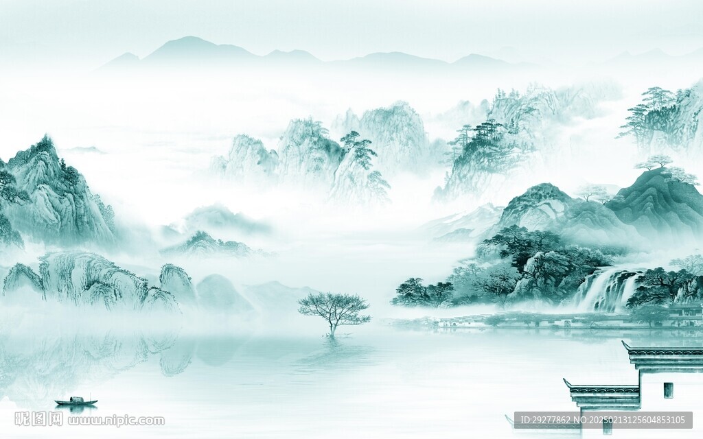 高檔 意境中式山水 TIF分層