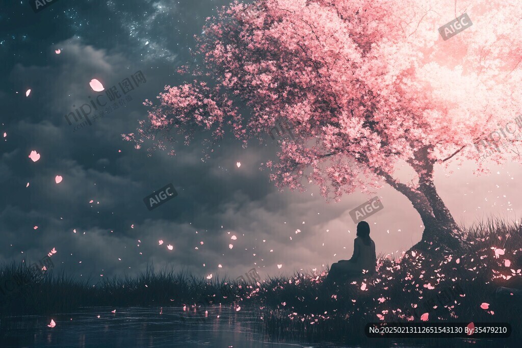 浪漫櫻花樹下