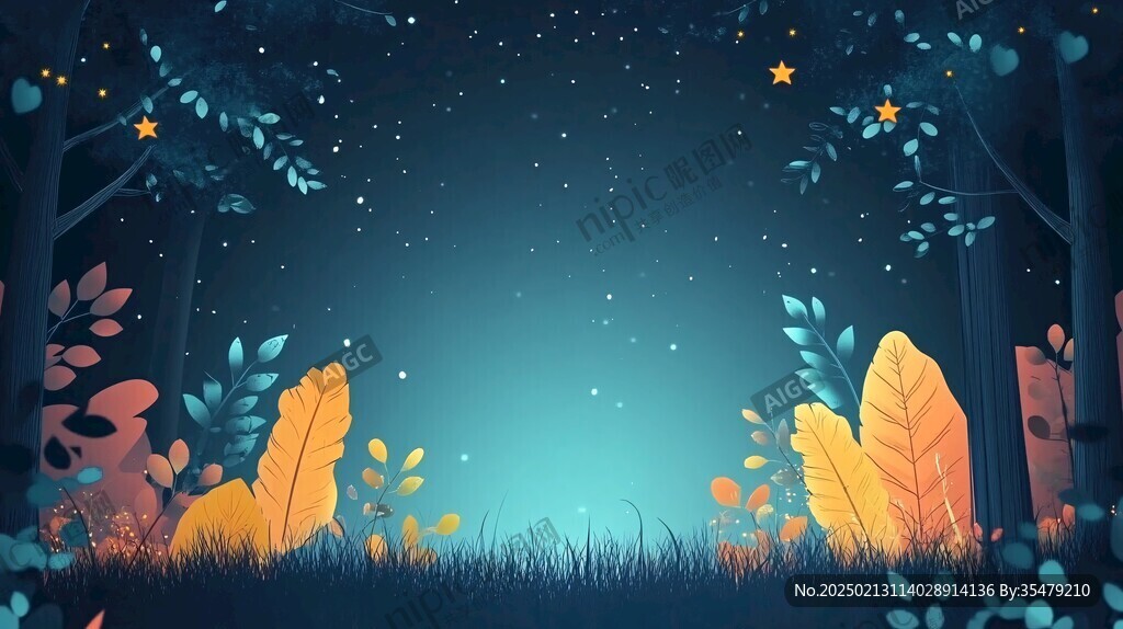 森林晚會插畫