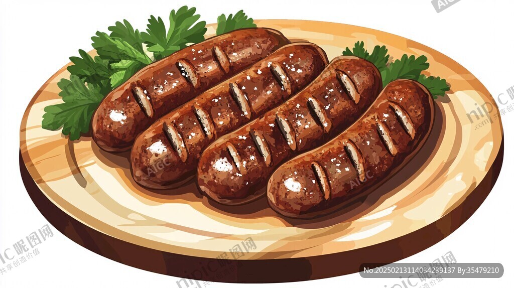 烤香腸插畫