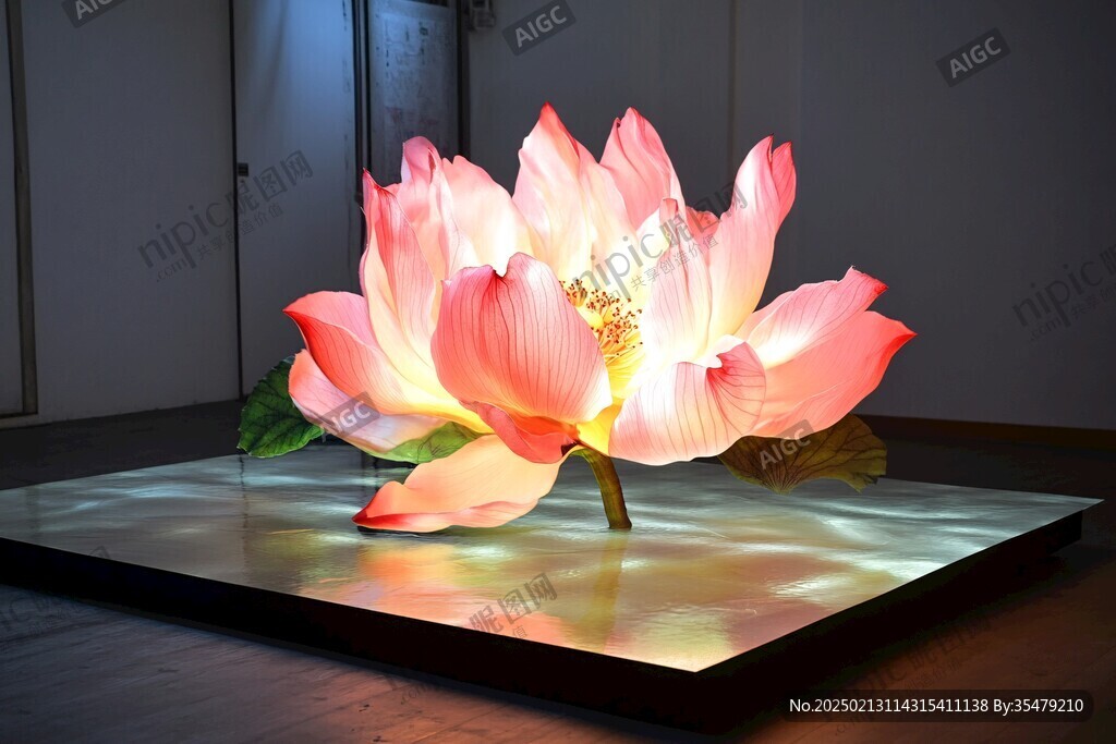 荷花圖案燈