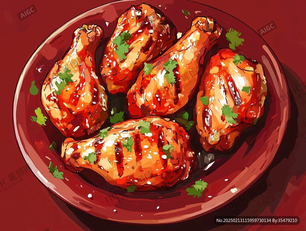 鹵雞腿插畫