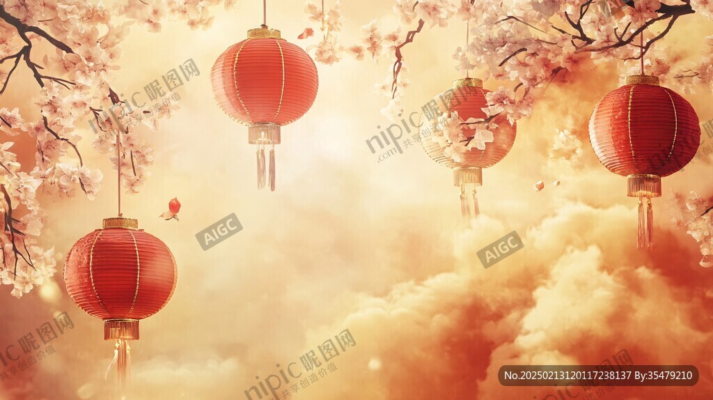 紅燈籠春晚背景