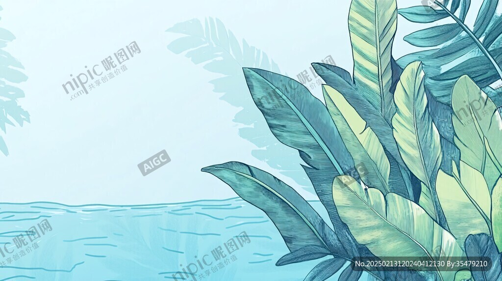植物插畫背景