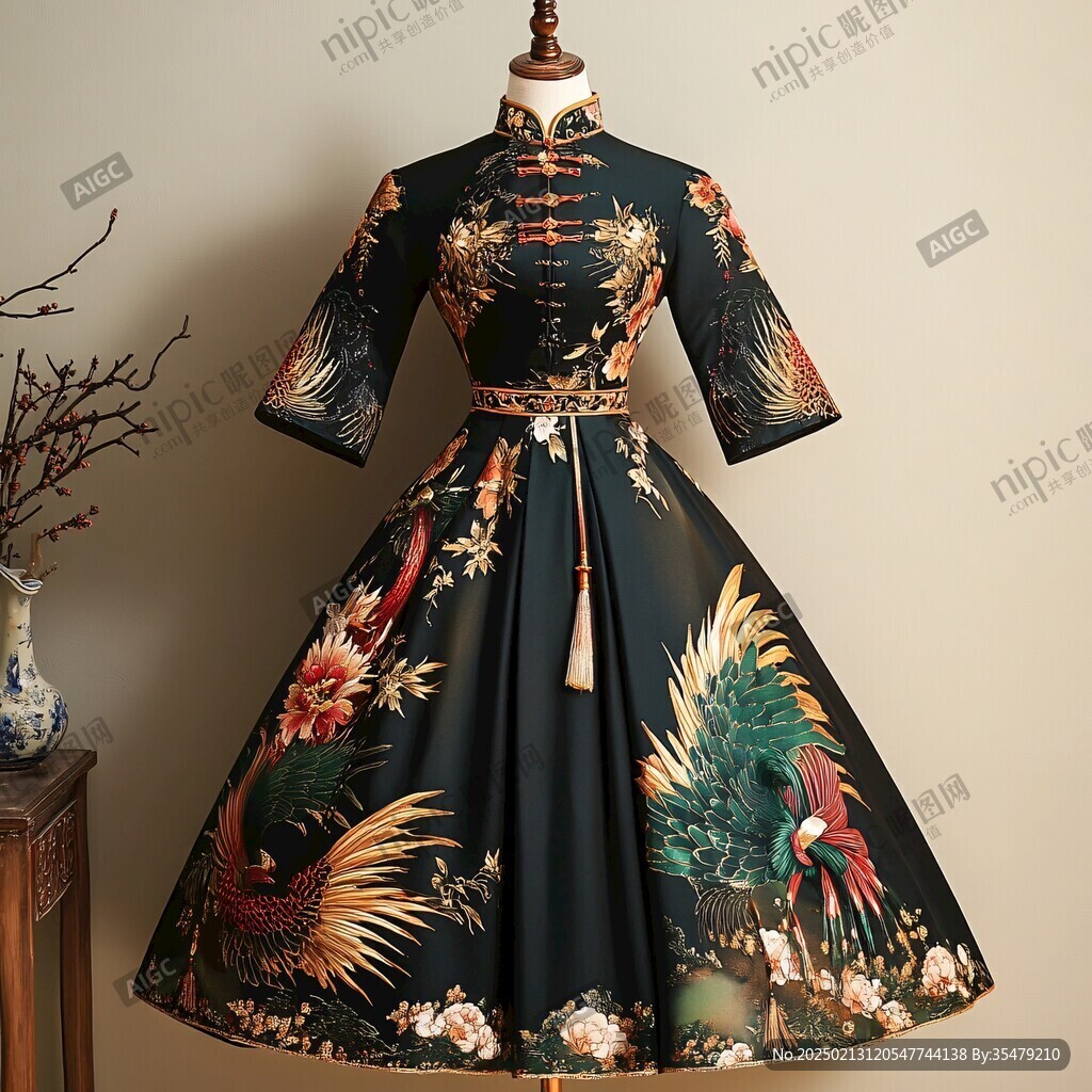 云雁女朝褂