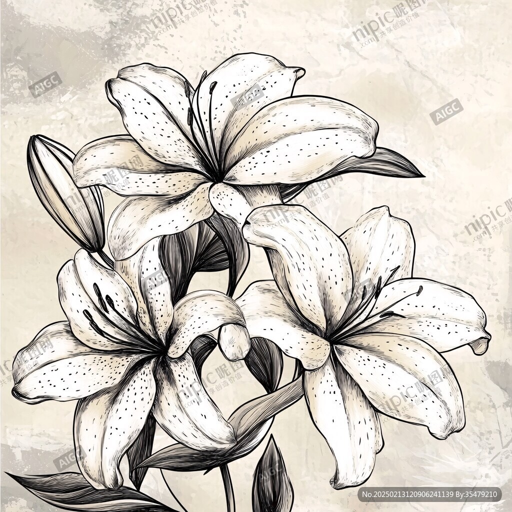 典雅百合花裝飾畫