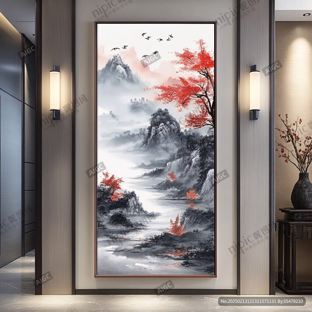 新中式數字畫潑墨山水
