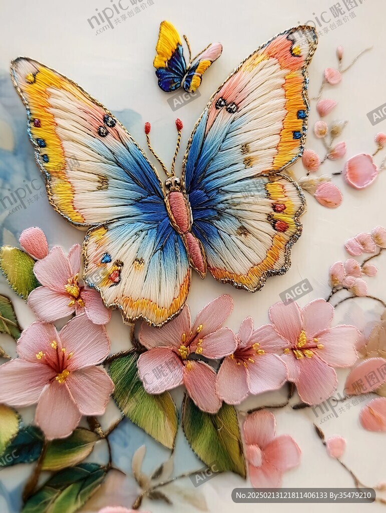 蝶戀花彩繪