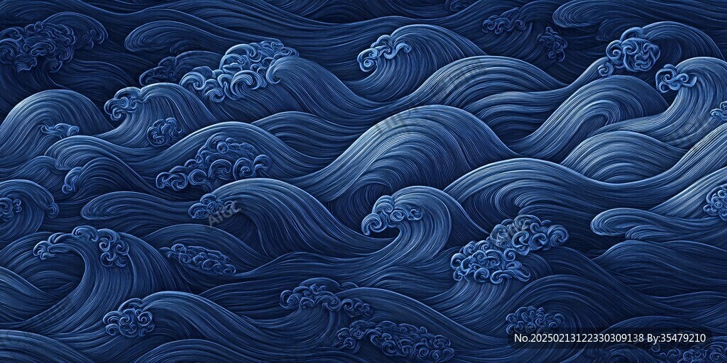 浪濤翻滾包裝底紋