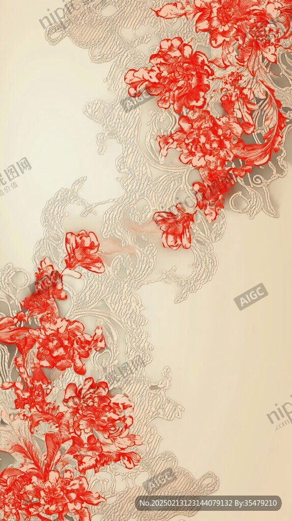 下載牡丹水紋圖模板