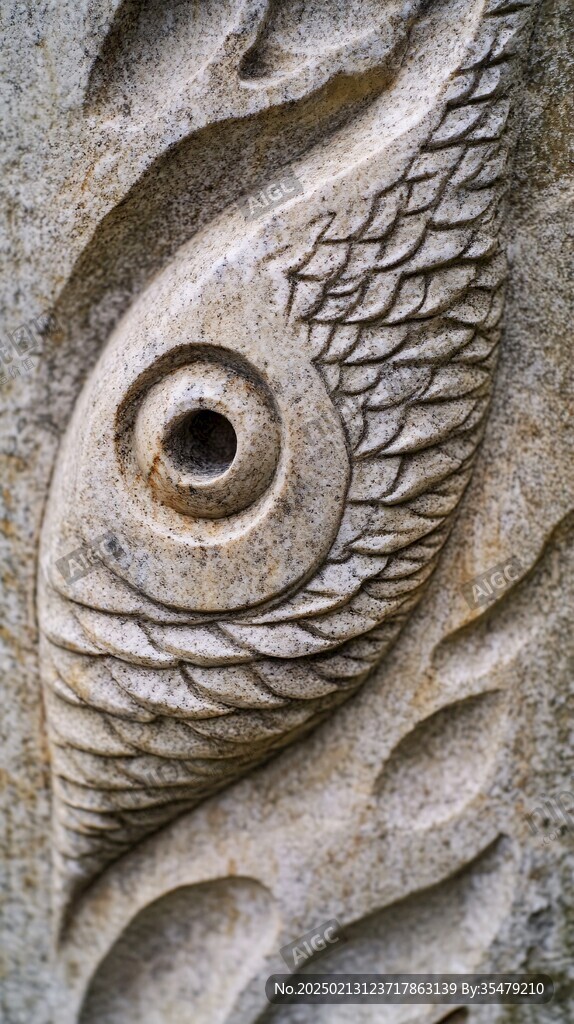 雙魚石雕