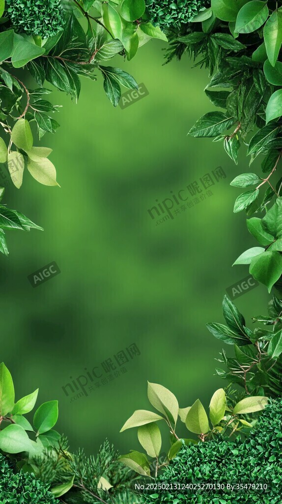 綠色植物背景邊框