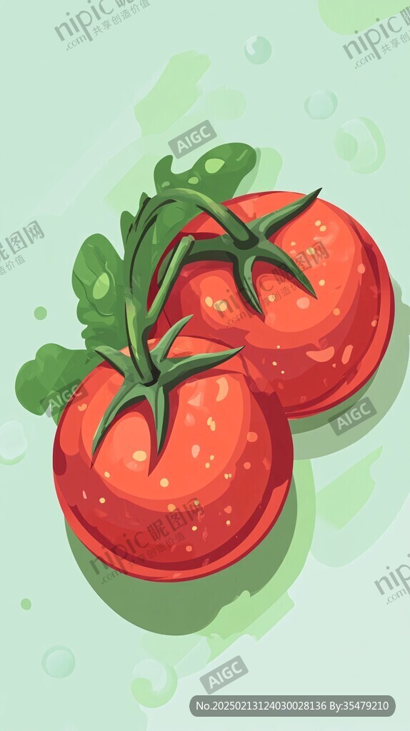 扁平西紅柿插畫