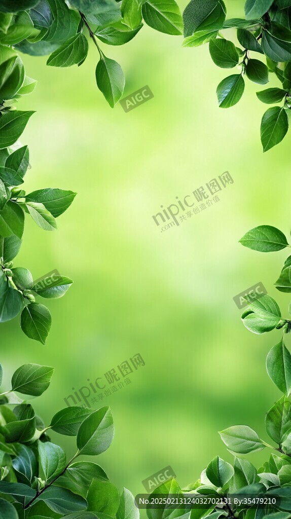 創意綠葉背景環保綠葉