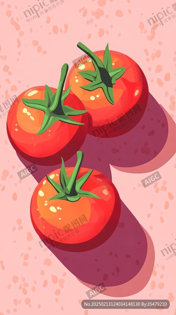 扁平西紅柿插畫