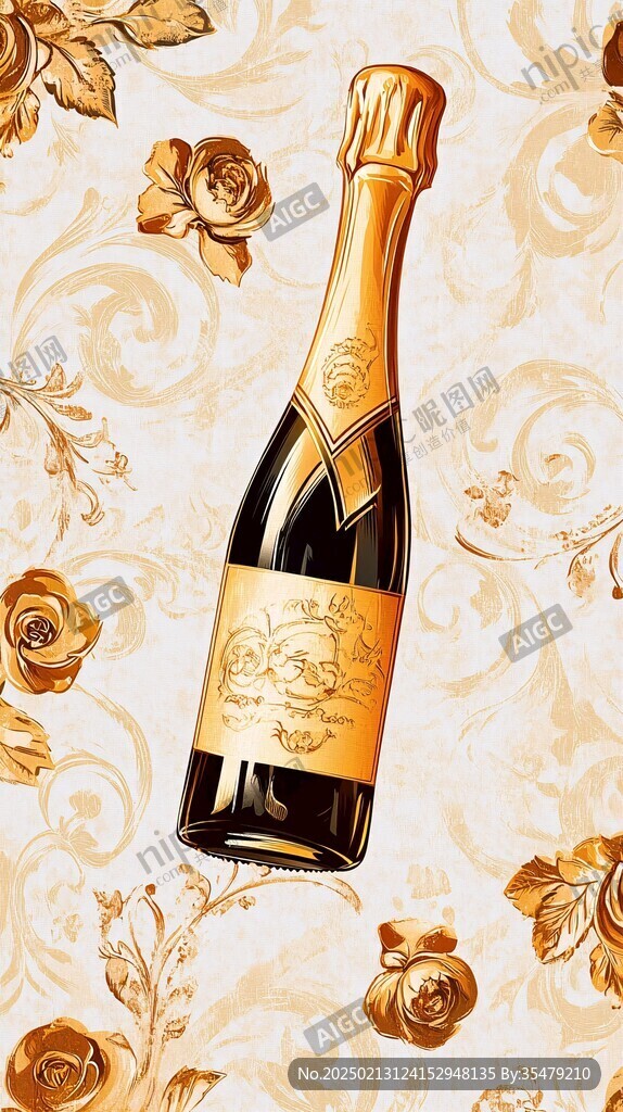 紅酒包裝插畫(huà)