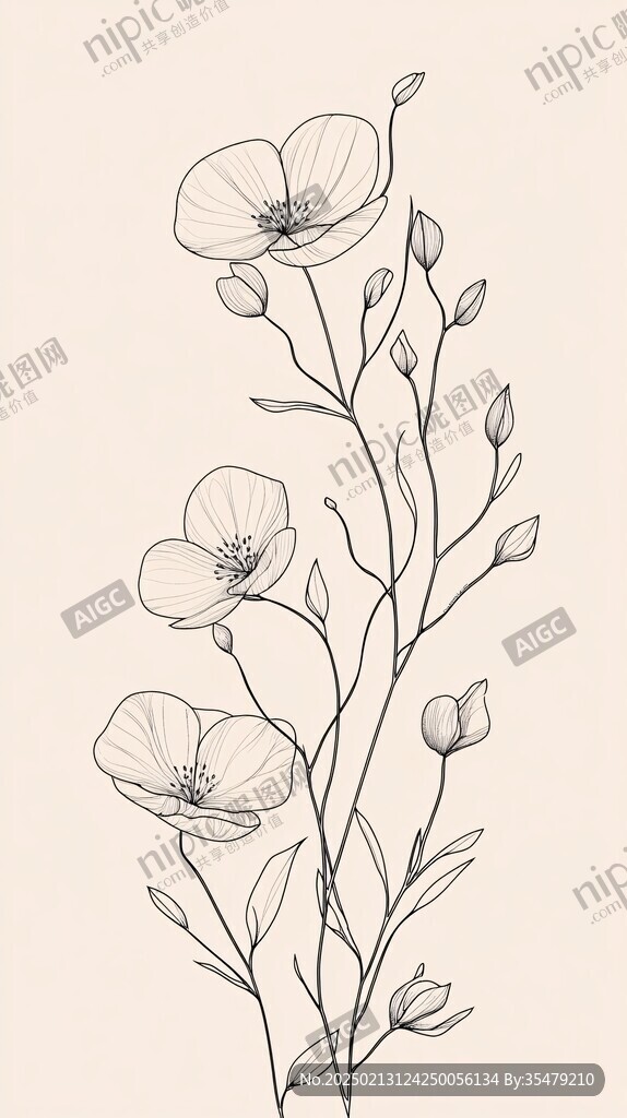 亞麻花線(xiàn)描