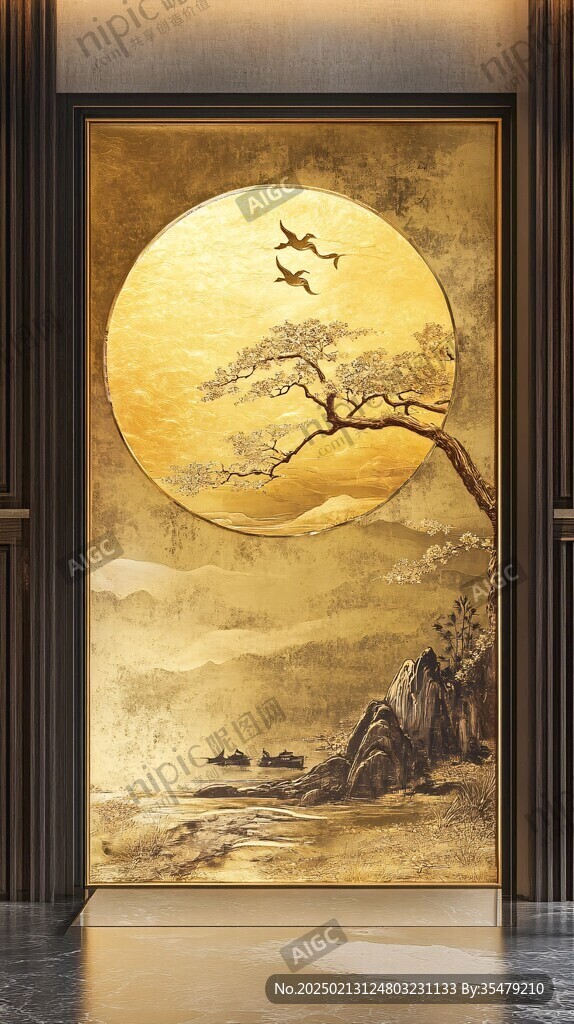 金箔畫輕奢裝飾畫