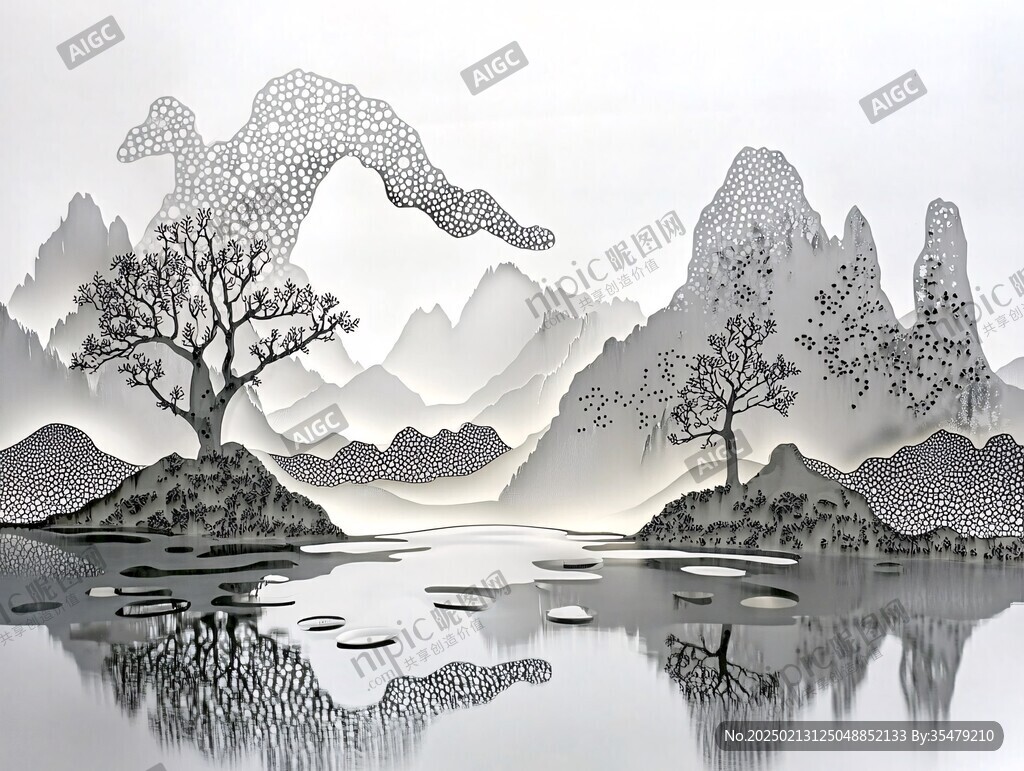 巨幅現(xiàn)代山水屏風