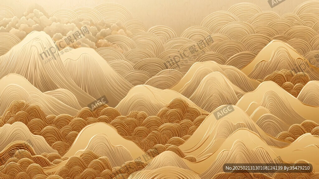 新中式金色山水