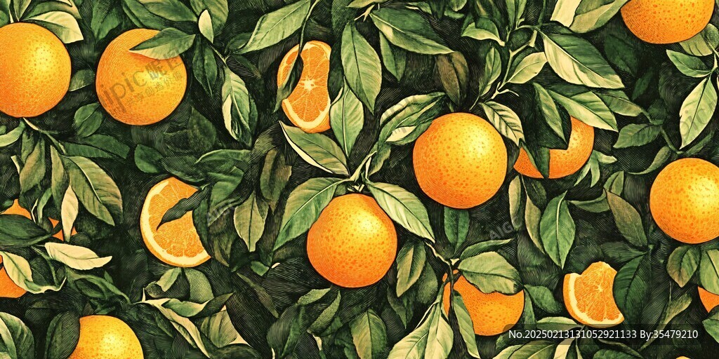 冰糖橙包裝插畫