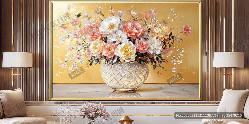 輕奢裝飾畫花朵