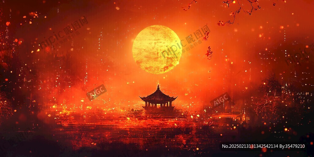 中秋樓閣圖