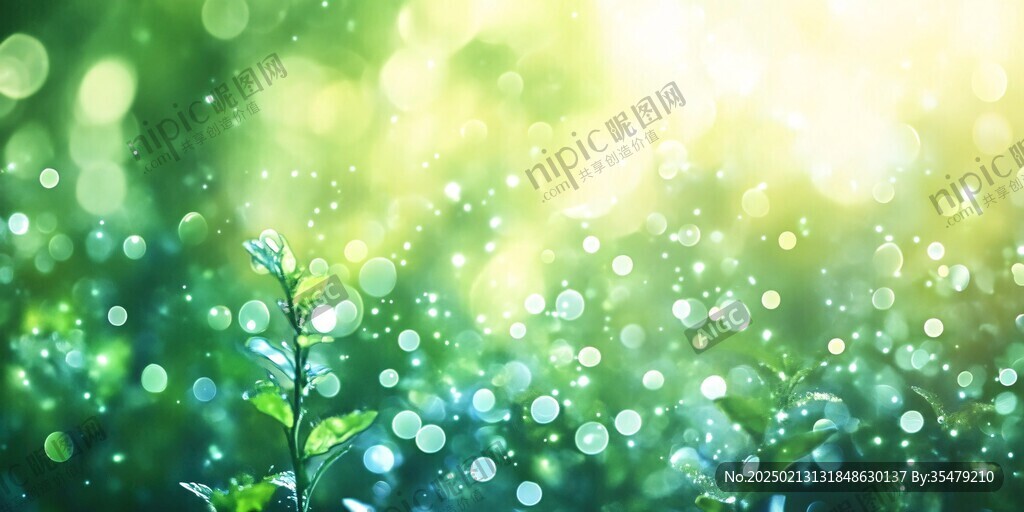 綠色光斑背景唯美浪漫
