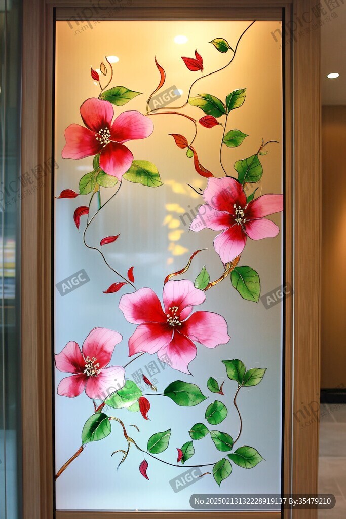 花色玻璃畫
