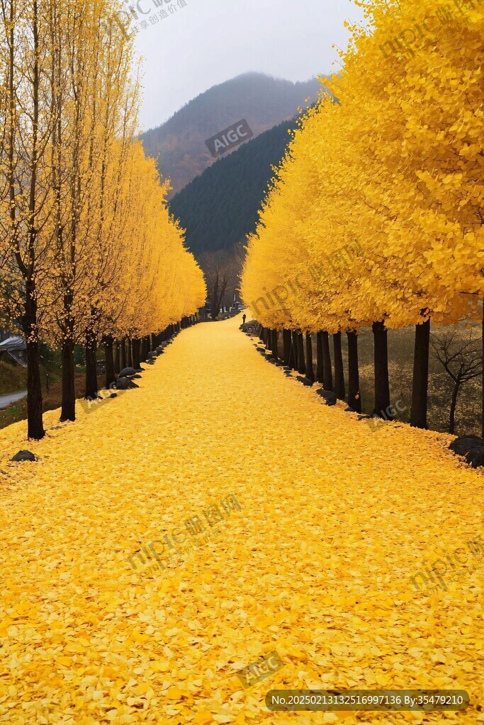 銀杏樹道路