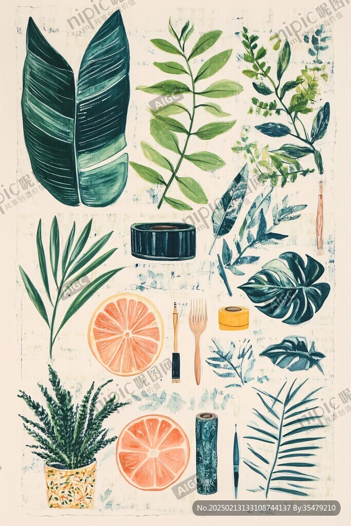 熱帶植物插畫