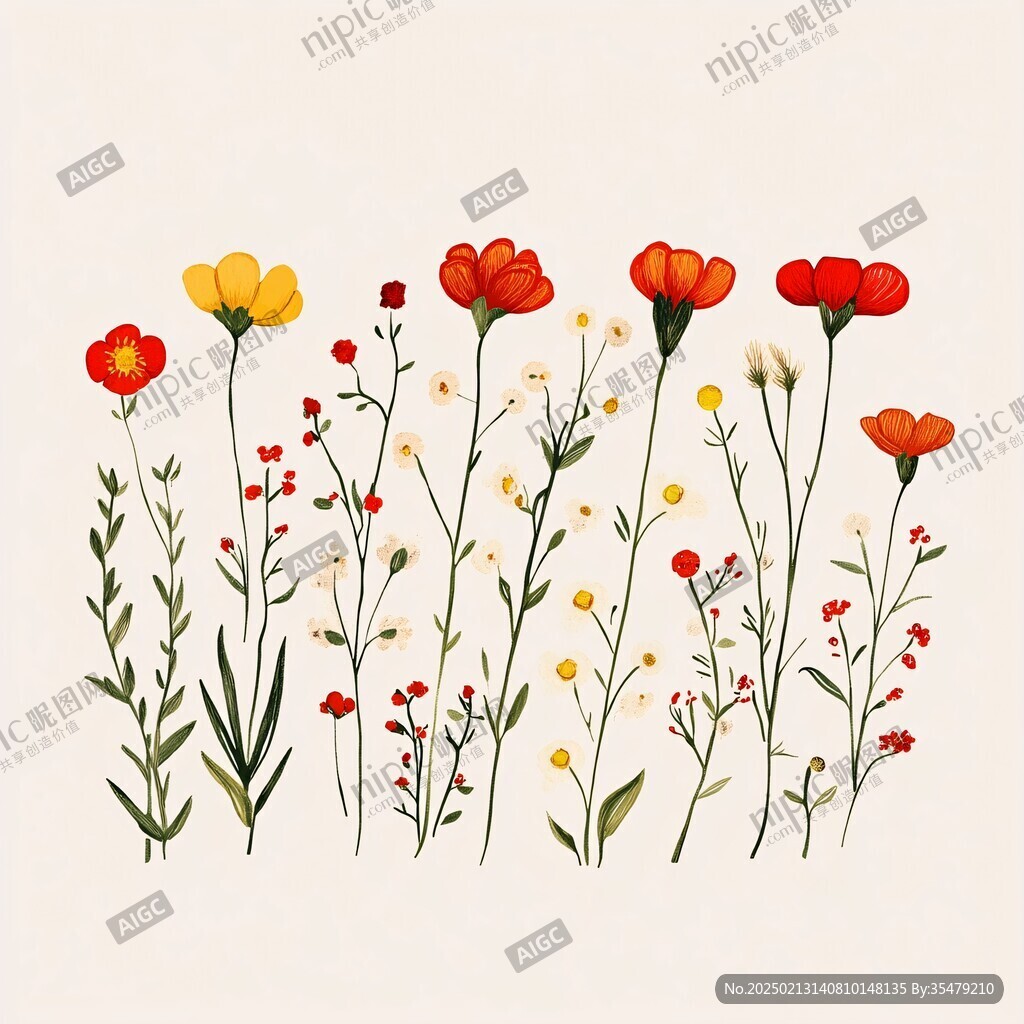 手繪卡通小碎花