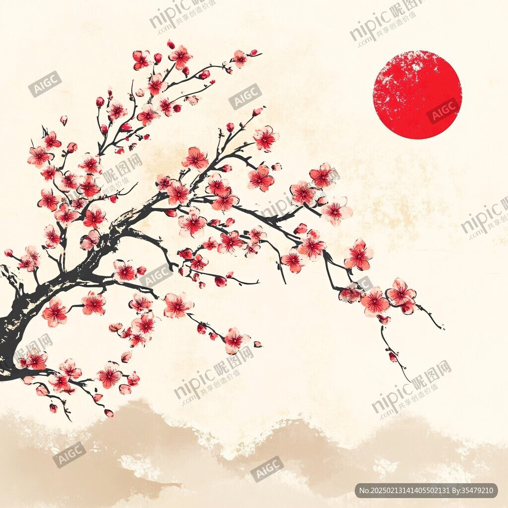 古典風格梅花畫