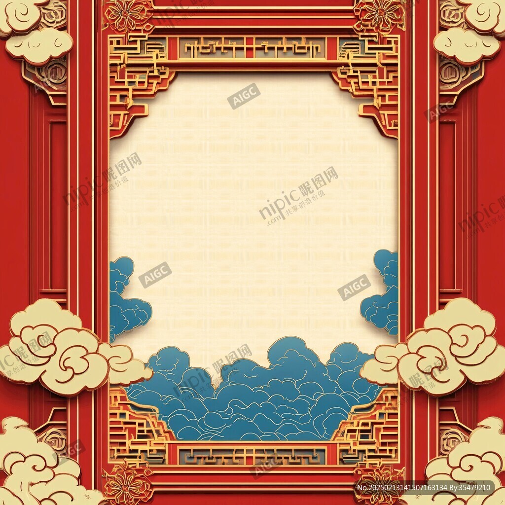 中式邊框背景