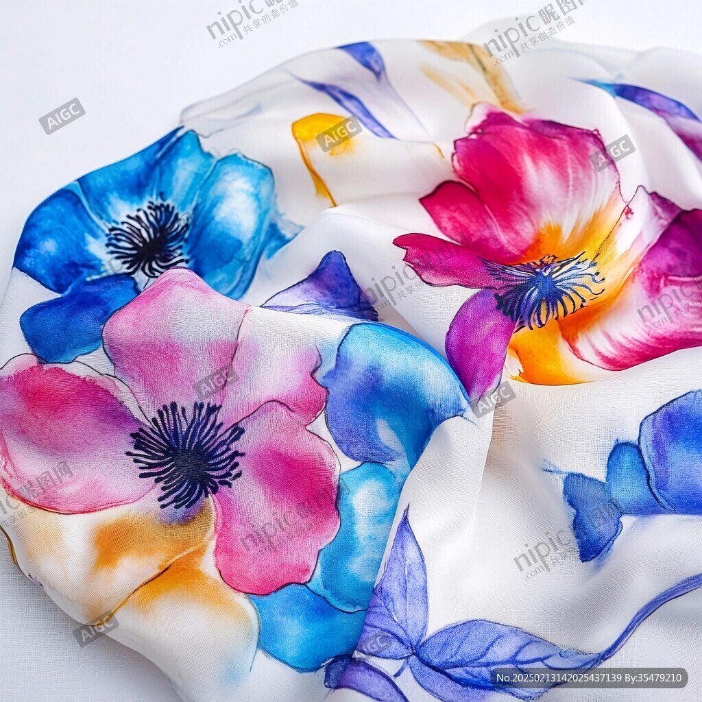 雪紡絲綢絲巾印花
