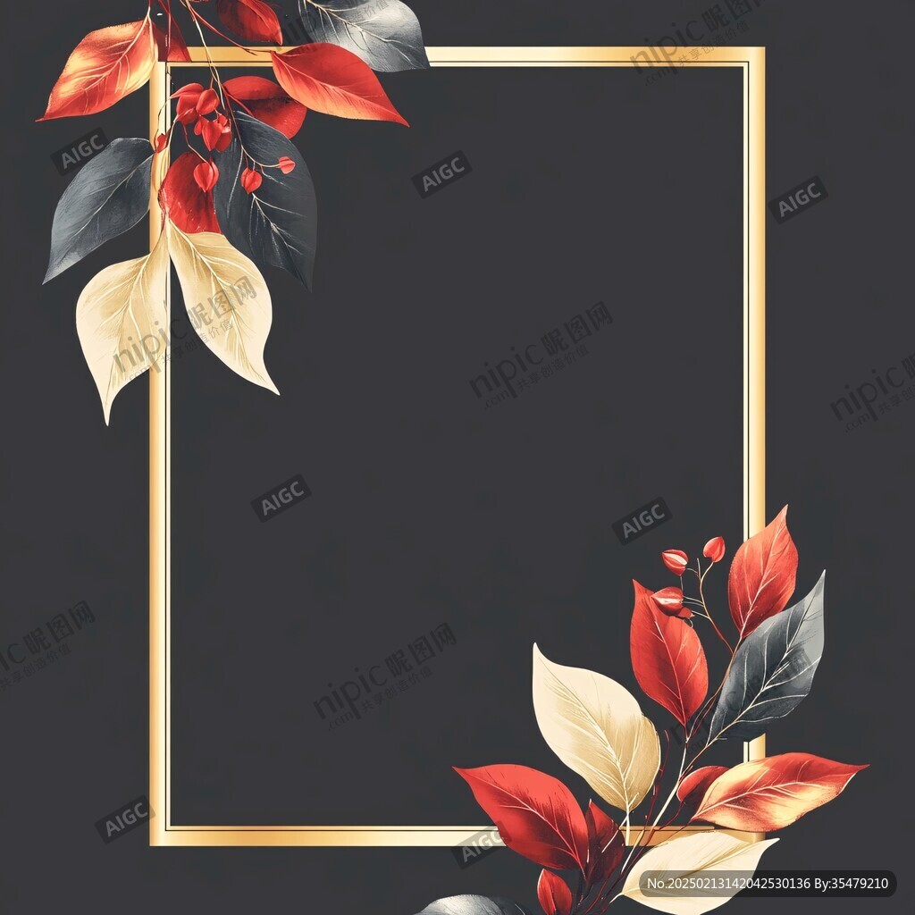 紅樹葉邊框
