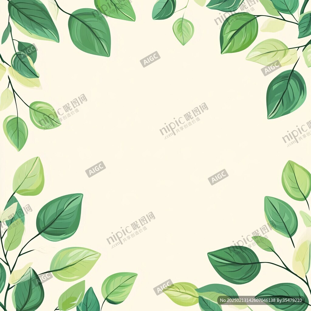 邊框底紋樹葉背景
