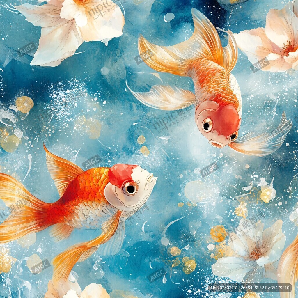 創(chuàng)意金魚潮流插畫