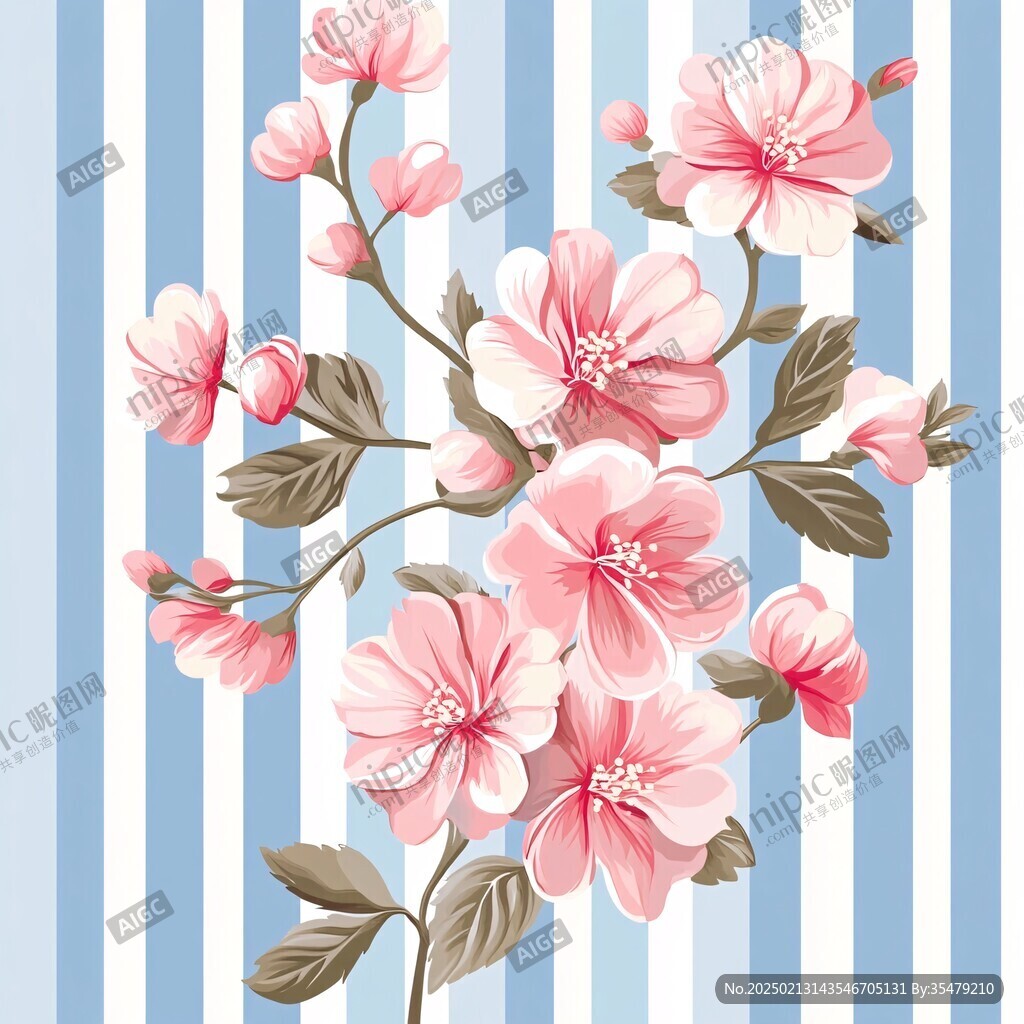 花朵樹枝插畫