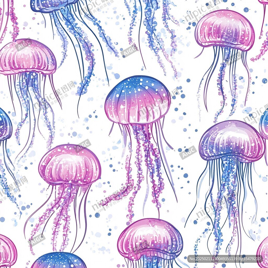 水母海洋插畫