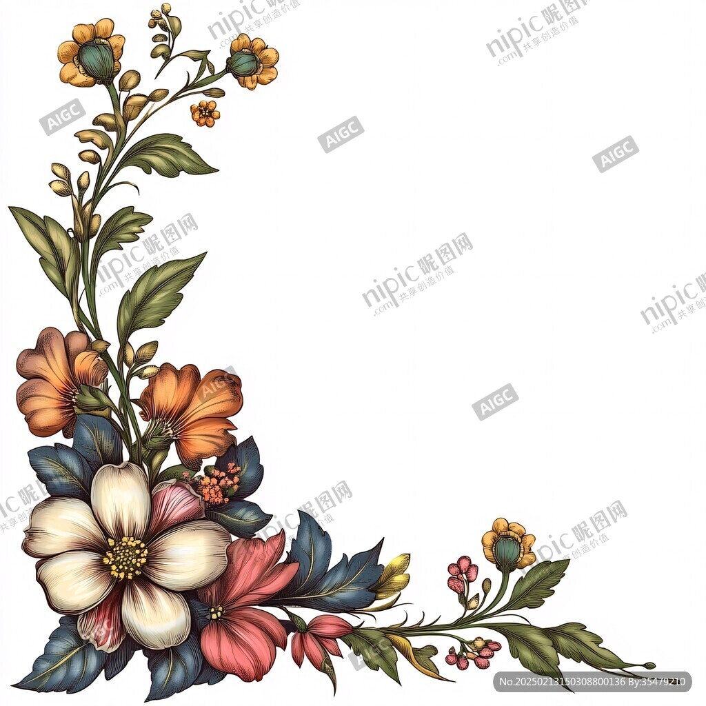 手繪邊框花朵