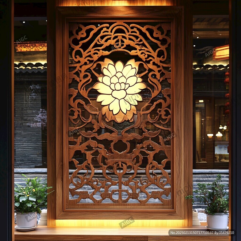 仿古木窗花