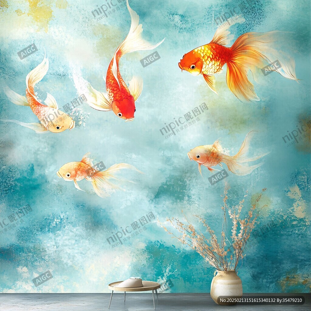 金魚背景墻