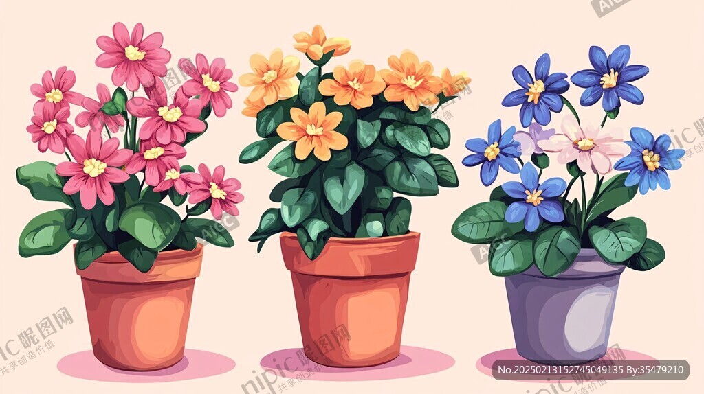 盆栽插畫