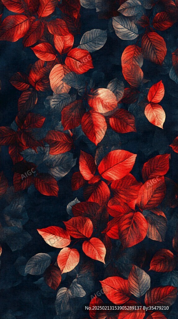 紅色樹葉桌面