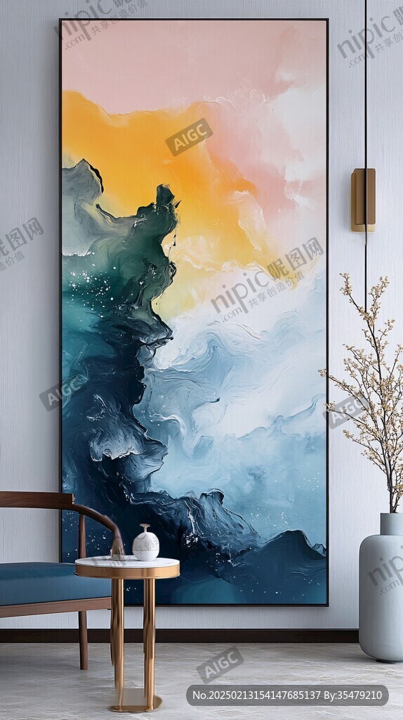 暈染潑墨客廳裝飾畫