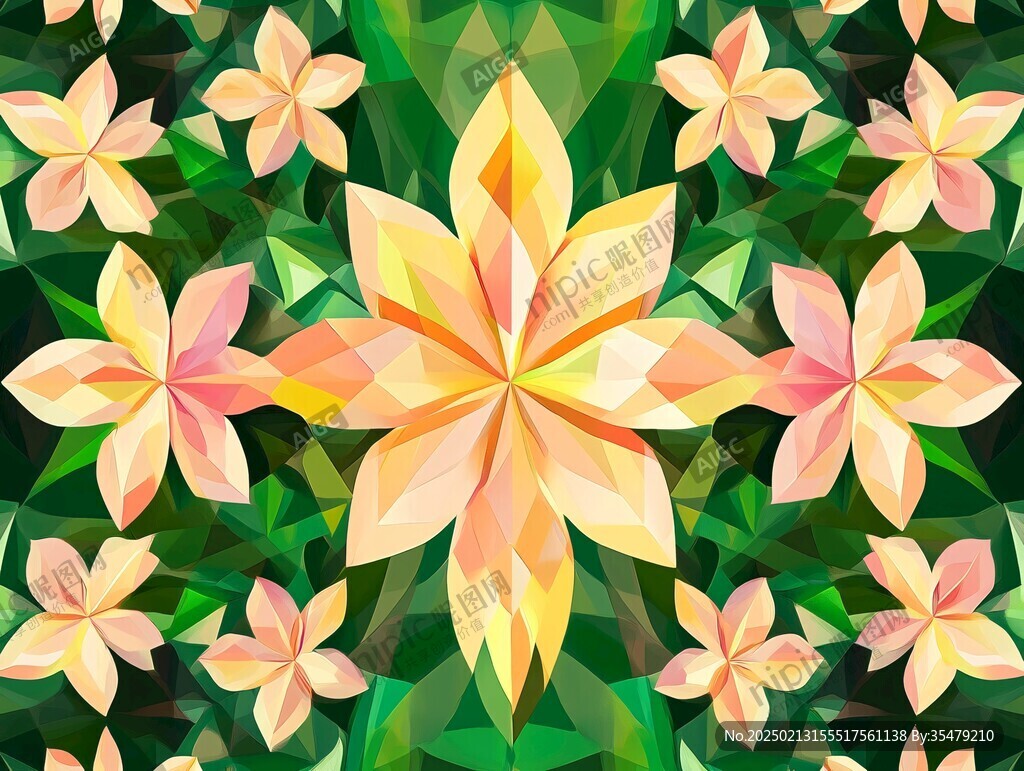 色塊花圖案