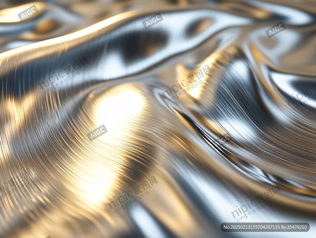 金色抽象流體紋理背景