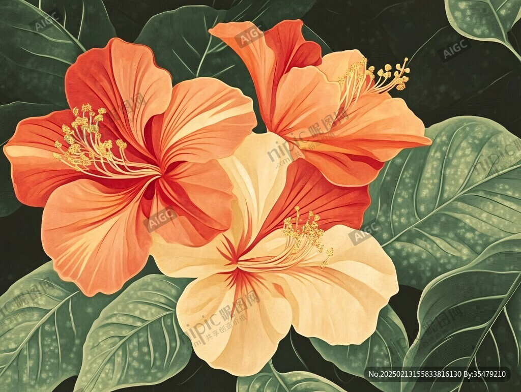 扶桑花插畫(huà)